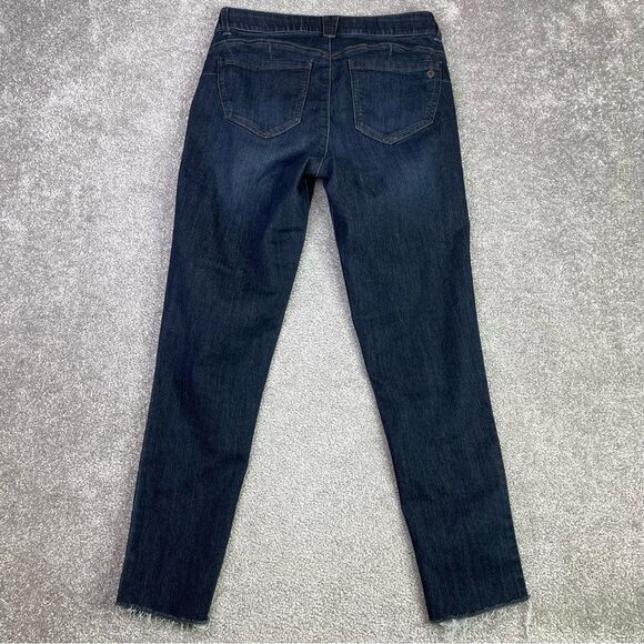 Democracy Jeans Women’s 8 Blue Skinny Mid-Rise Dark Denim Stretch Tummy Panel - Picture 3 of 12